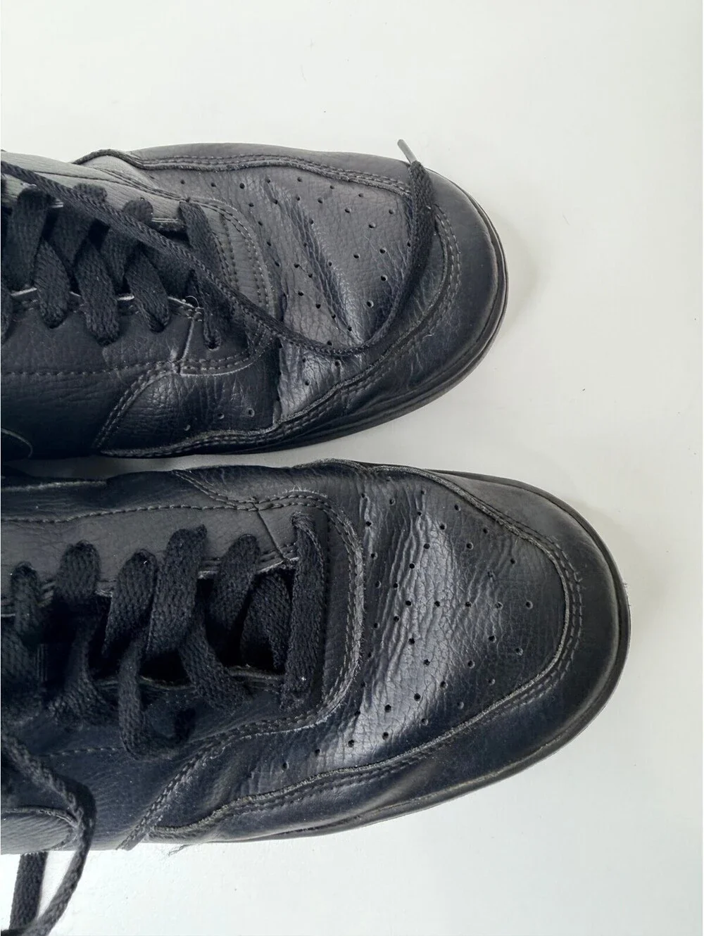 Nike Court Vision Low black leather sneakers mens size 10.5